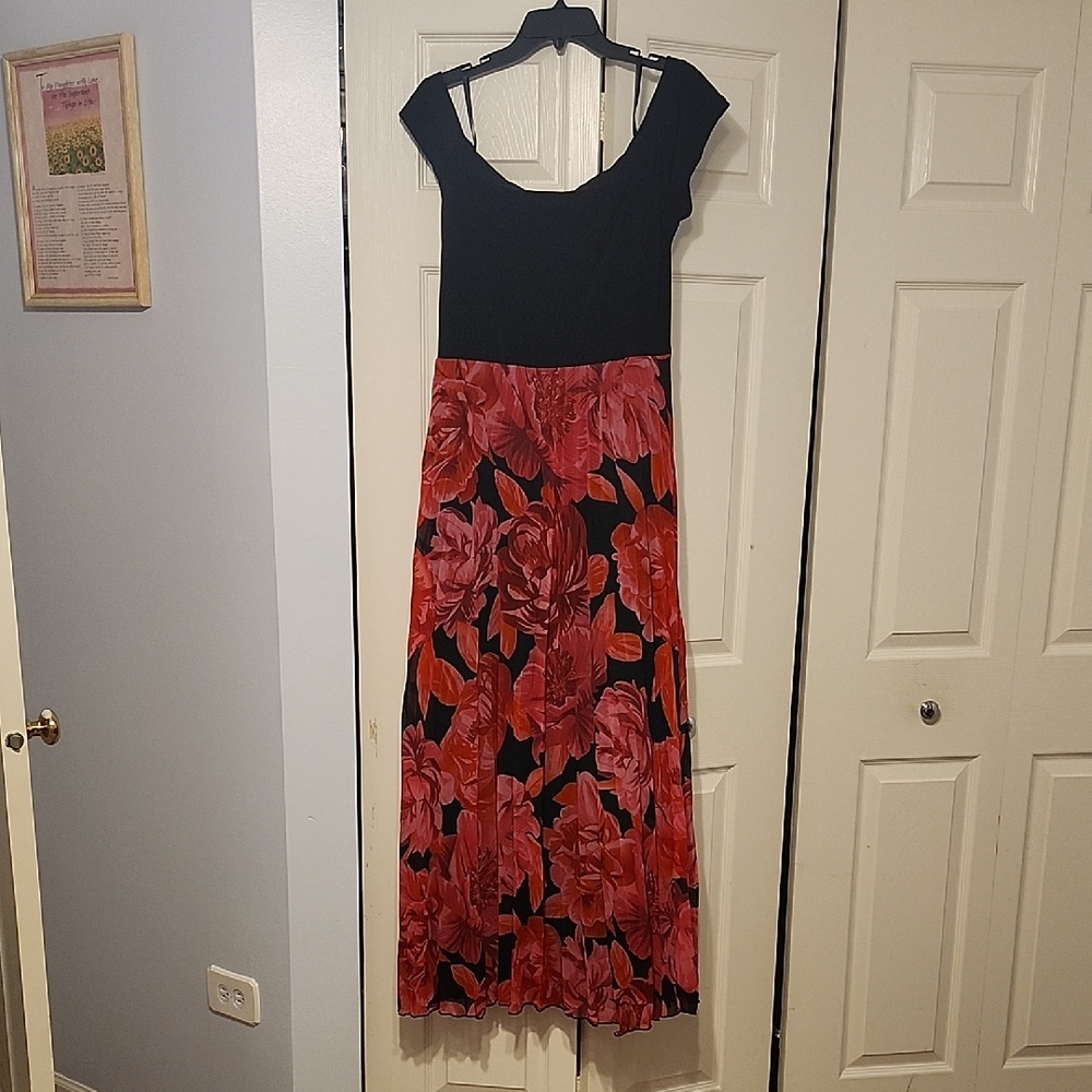 Premier Black and Red Floral Maxi Dress